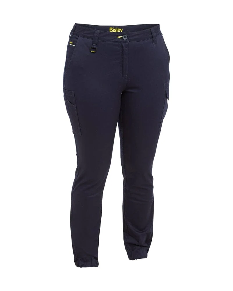 Womens Cotton Cargo Cuffed Pants - Navy - Image 9
