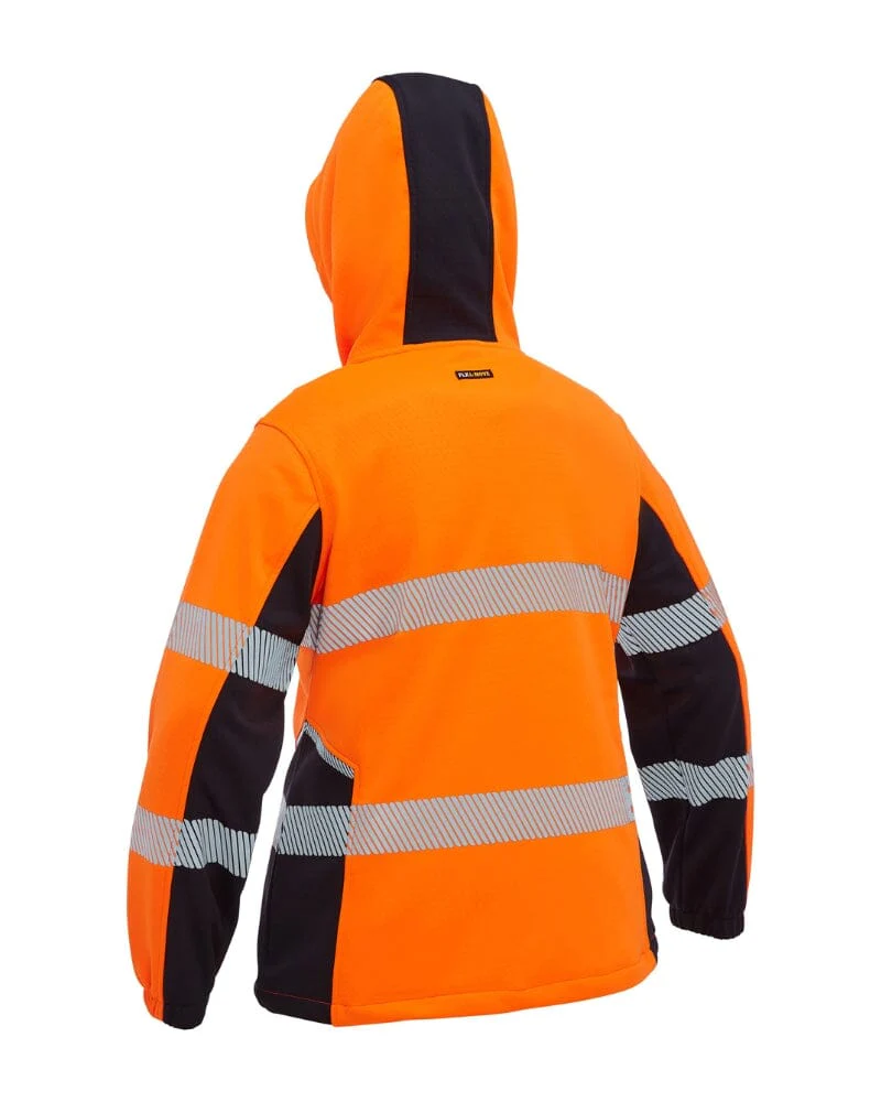 Womens Flex and Move Hi Vis Taped Liquid Repellent Fleece Hoodie - Orange/Navy - Image 12