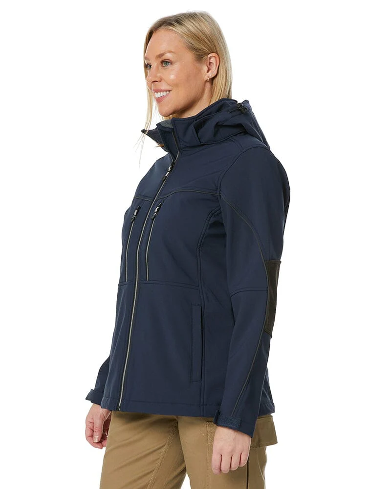 Womens Flex and Move Hooded Soft Shell Jacket - Navy - Image 3