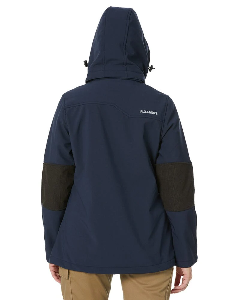 Womens Flex and Move Hooded Soft Shell Jacket - Navy - Image 4