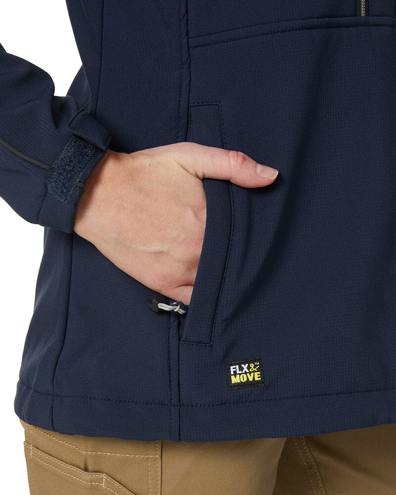 Womens Flex and Move Hooded Soft Shell Jacket - Navy - Image 9