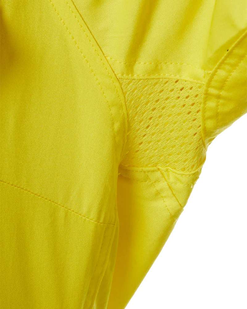 Womens Hi Vis Cool Lightweight LS Drill Shirt - Yellow/Navy - Image 10