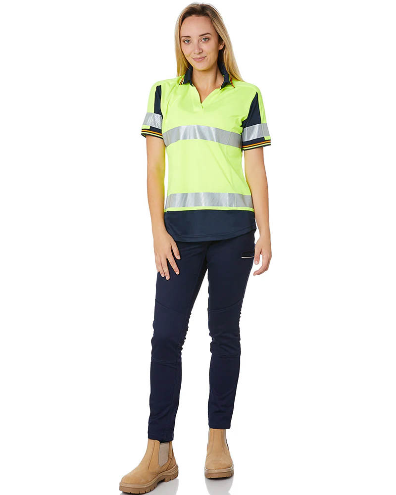 Womens Mid Rise Stretch Cotton Pants - Navy - Image 2
