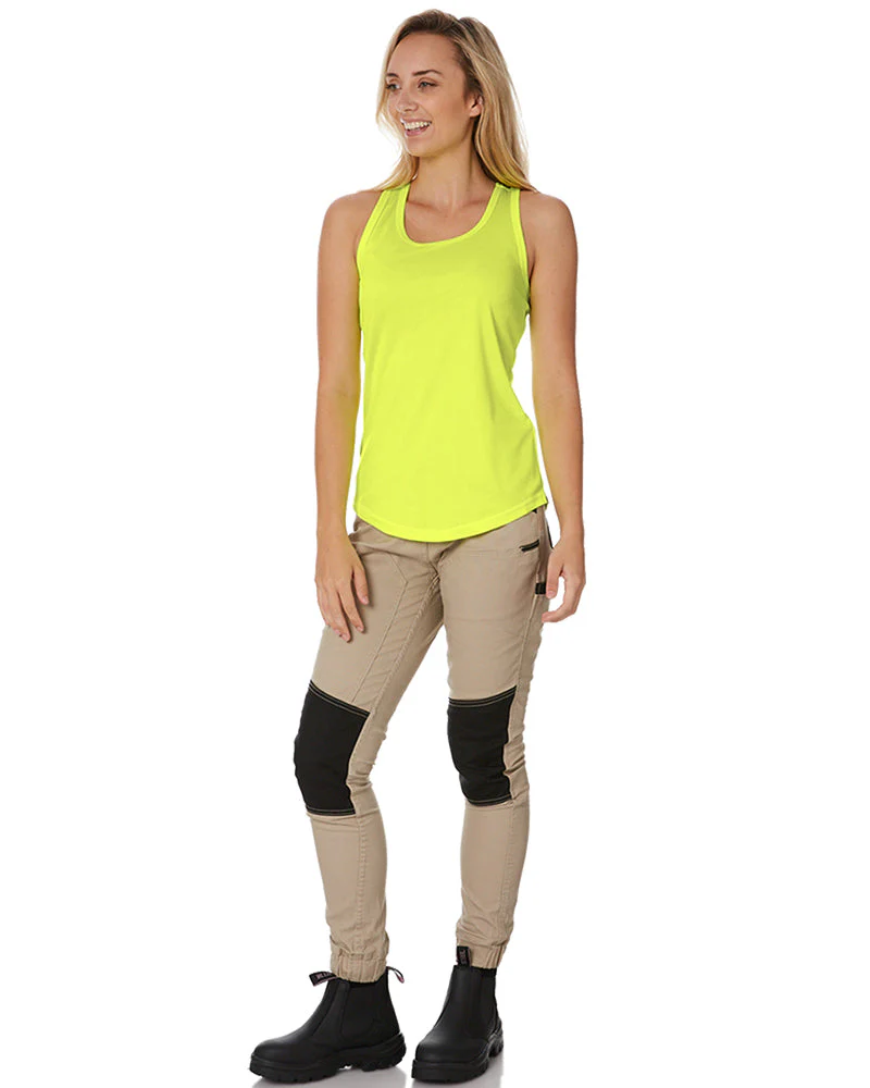 Womens Racer Back Singlet - Yellow - Image 2