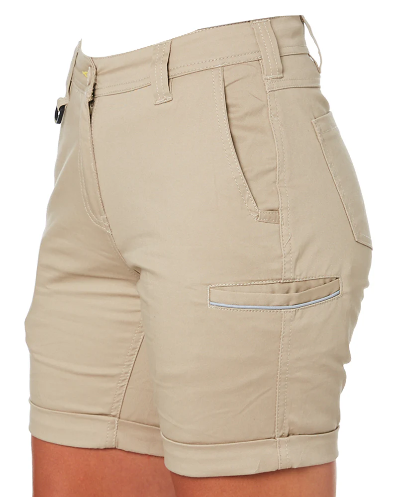Womens Stretch Cotton Short - Stone - Image 3