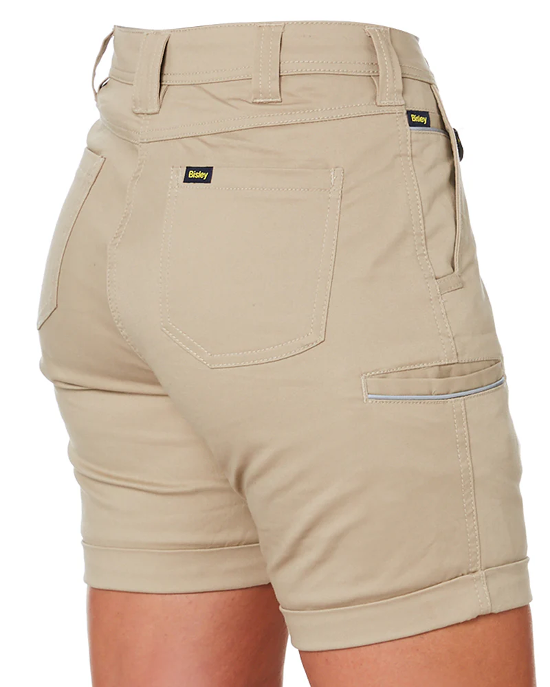 Womens Stretch Cotton Short - Stone - Image 5