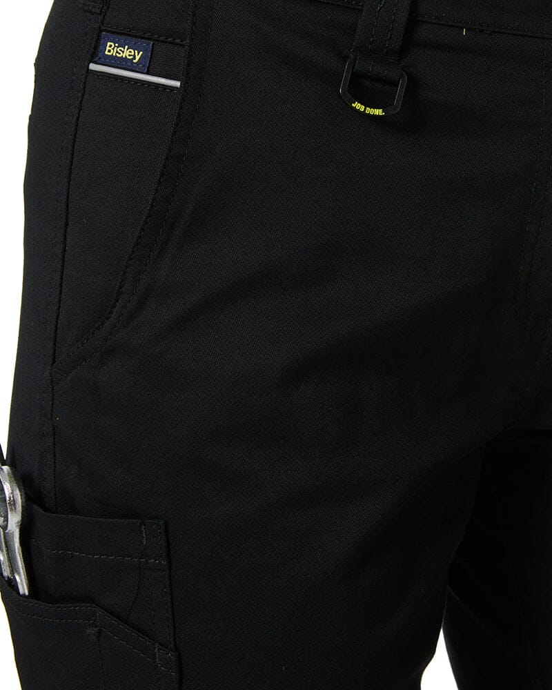 Women's Taped Cotton Cargo Cuffed Pants - Black - Image 7