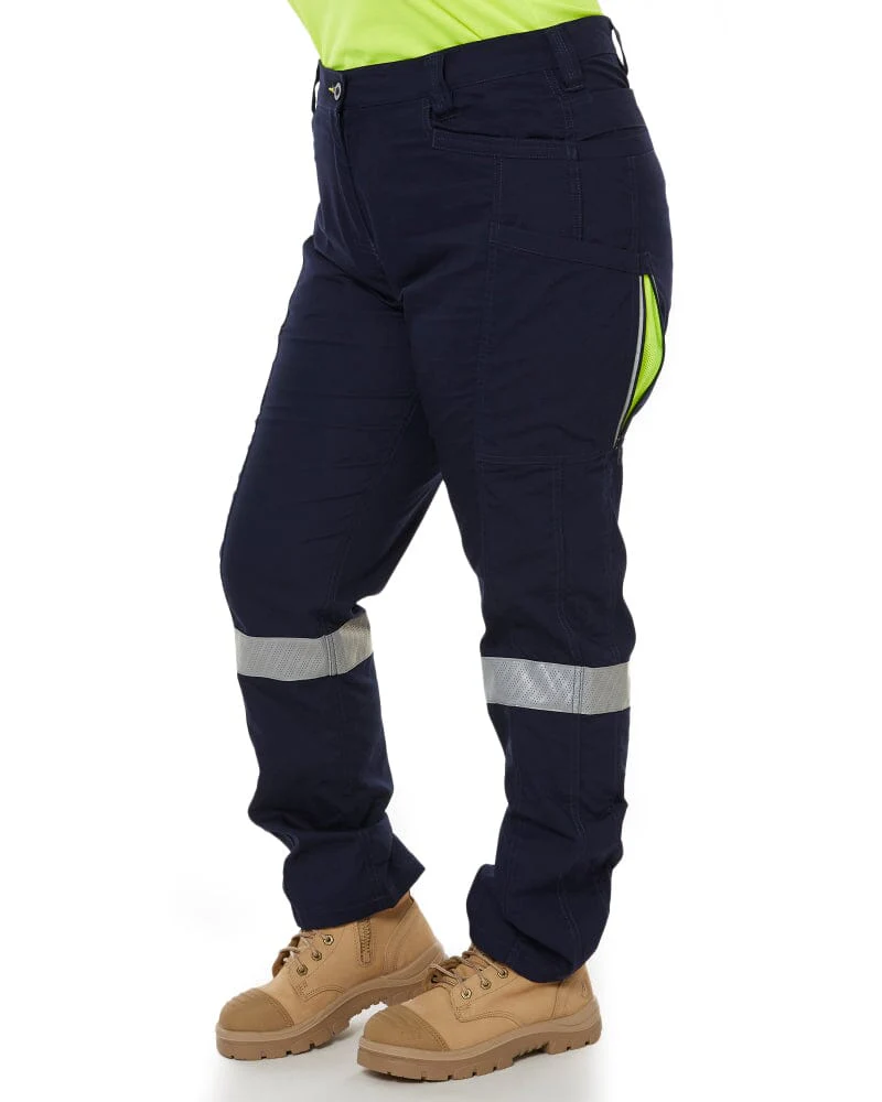 Womens X Airflow Taped Stretch Ripstop Vented Cargo Pant - Navy/Yellow - Image 3