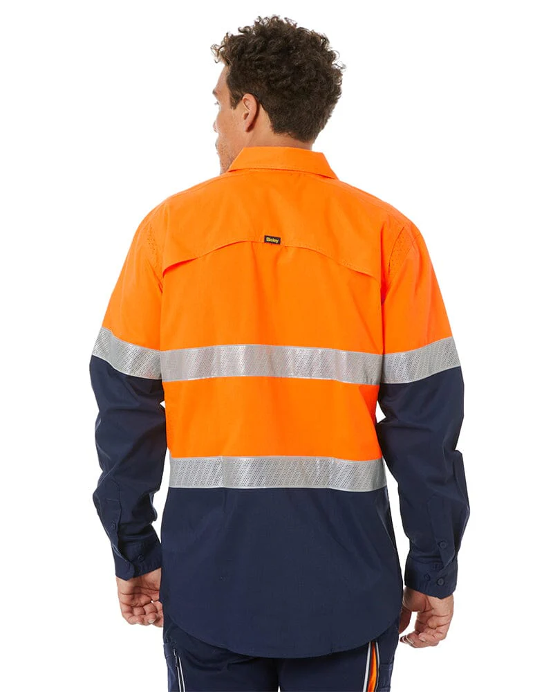 X Airflow Hi Vis Taped Stretch Ripstop Shirt  - Orange/Navy - Image 4