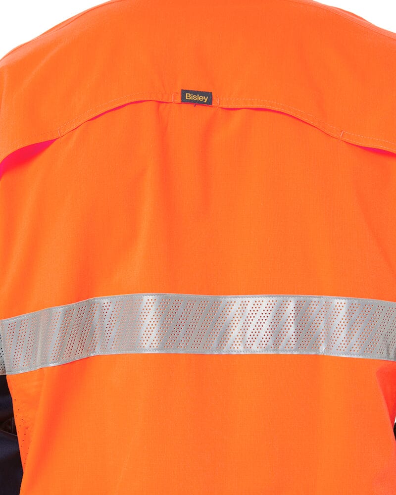 X Airflow Hi Vis Taped Stretch Ripstop Shirt  - Orange/Navy - Image 5
