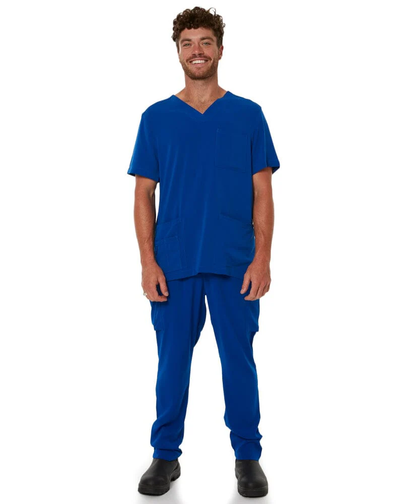 Avery V Neck Scrub Top - Electric Blue - Image 2