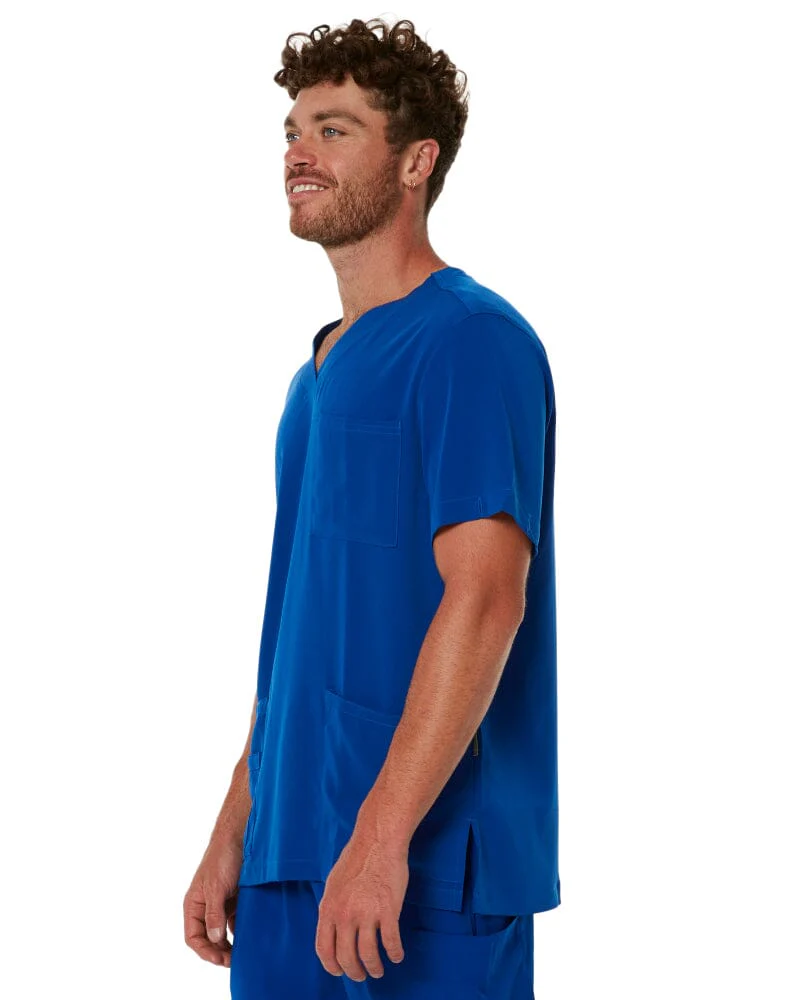 Avery V Neck Scrub Top - Electric Blue - Image 3