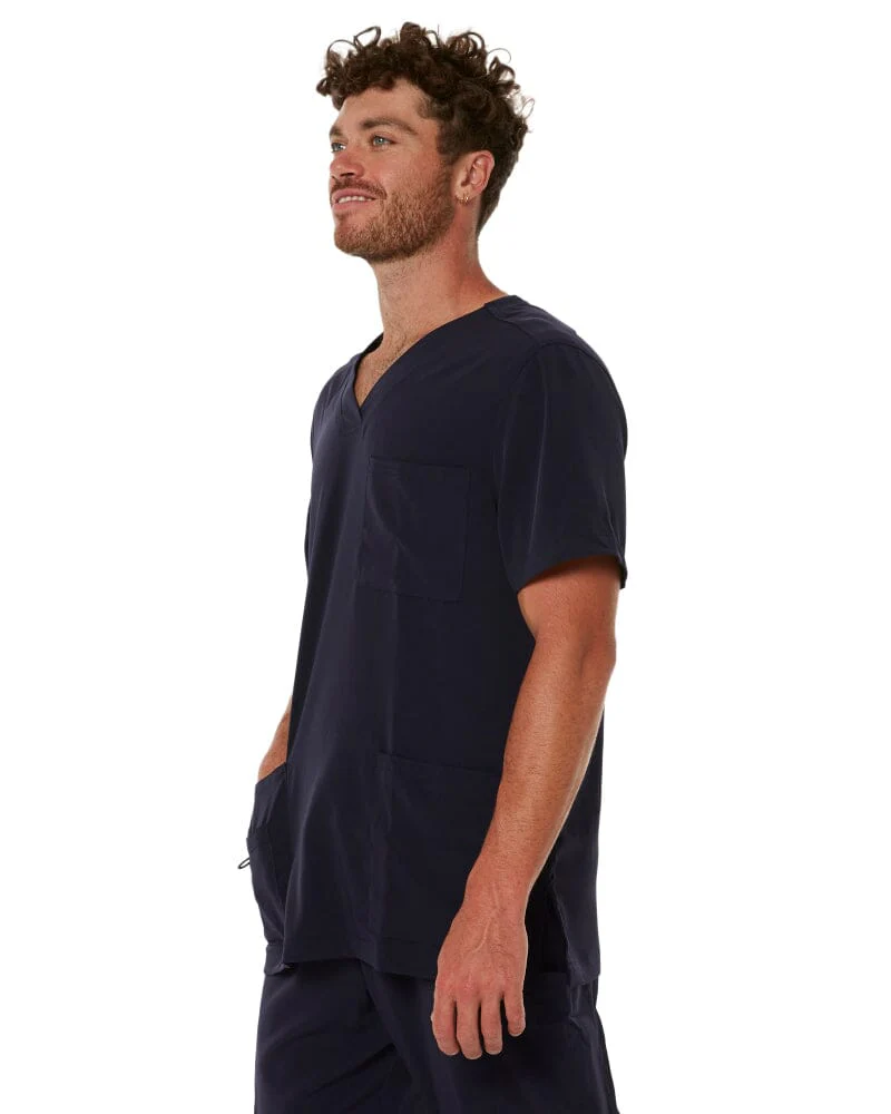 Avery V Neck Scrub Top - Midnight Navy - Image 3