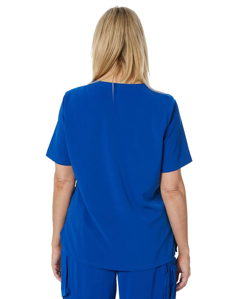 Avery Womens Easy Fit V Neck Scrub Top - Electric Blue - Image 4