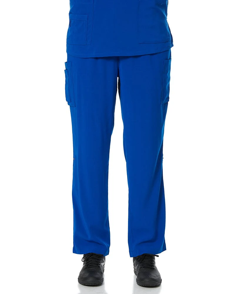 Avery Womens Multi Pocket Straight Leg Scrub Pant - Electric Blue - Image 2