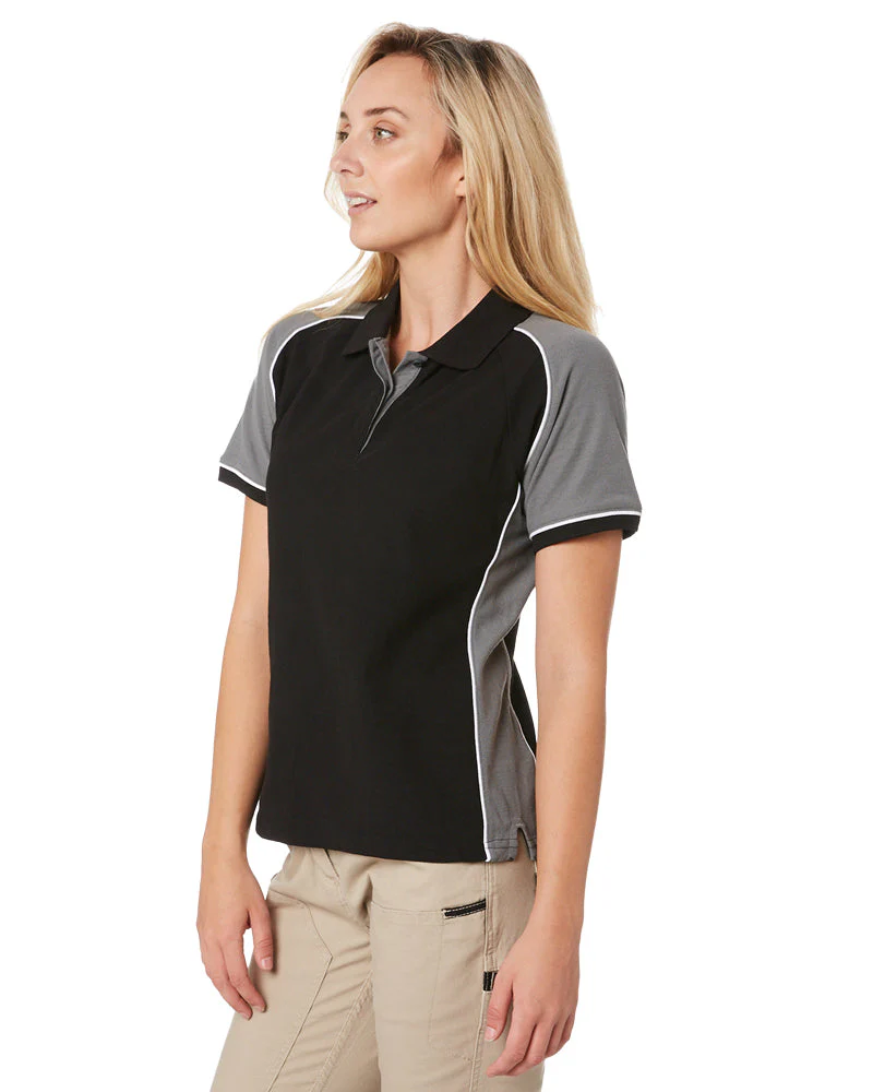 Ladies Nitro Polo - Black/Grey/White - Image 3