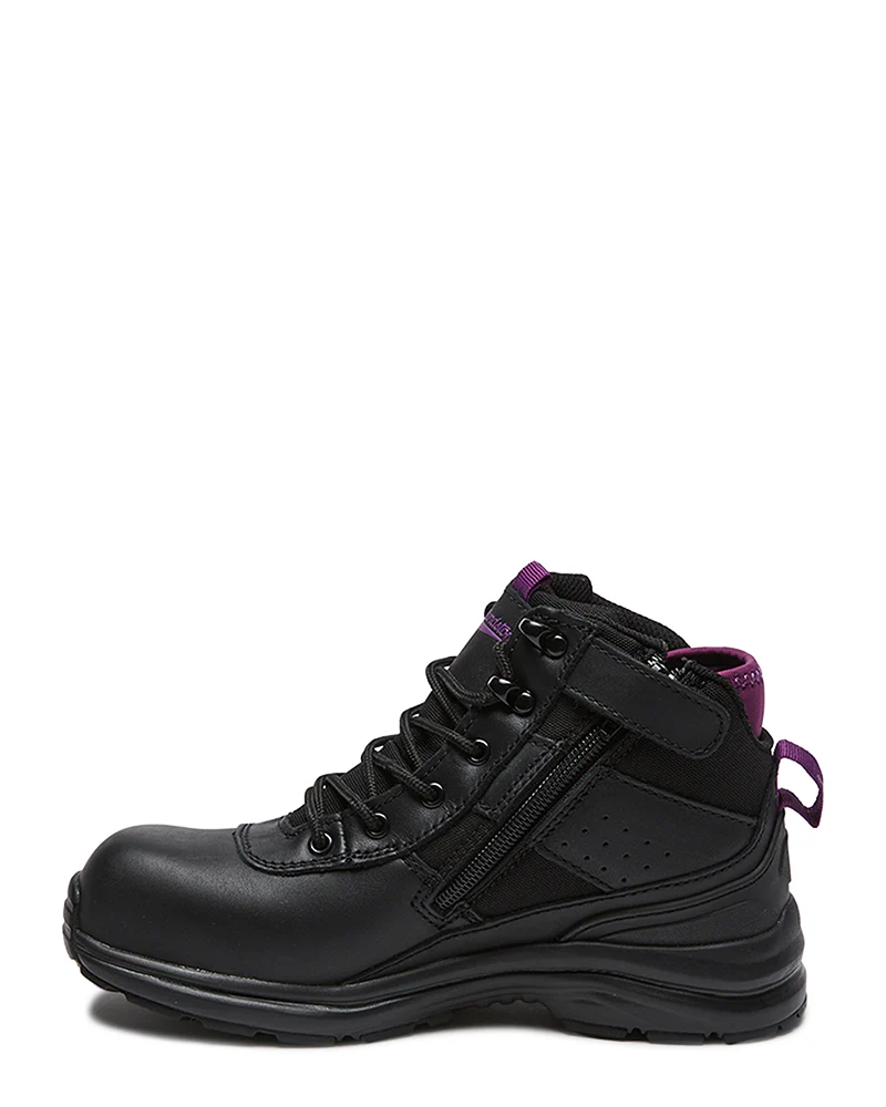 887 Womens Zip Side Safety Boot - Black - Image 2
