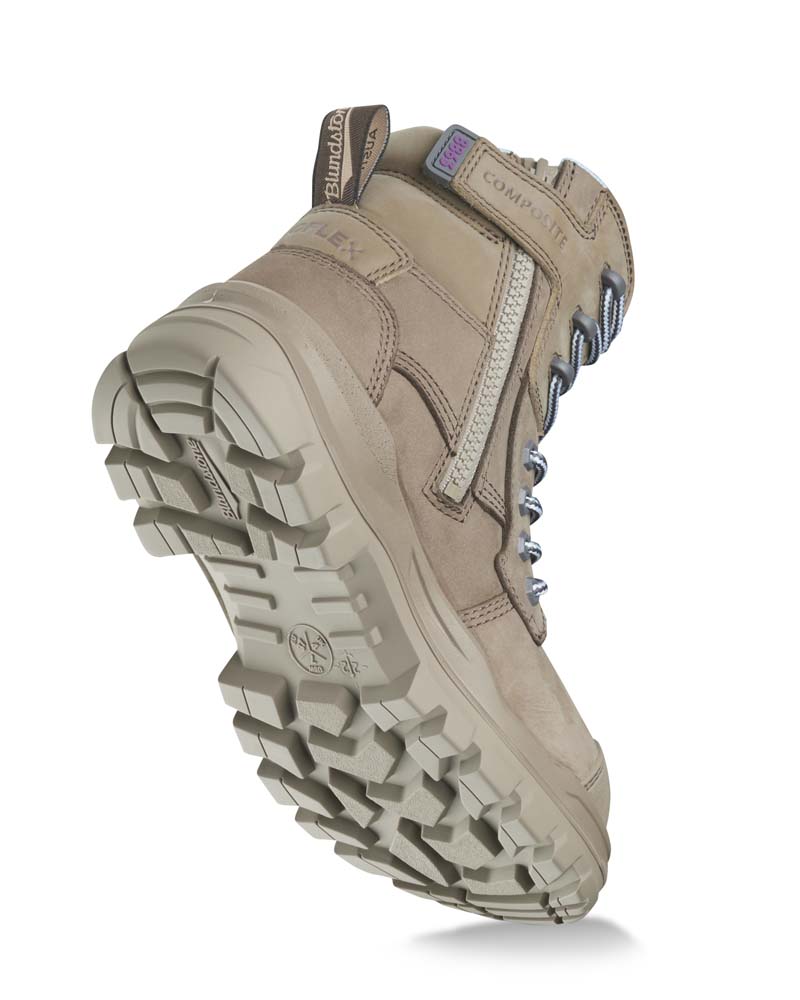 Womens RotoFlex 8863 High Zip Side Safety Boot - Stone - Image 10