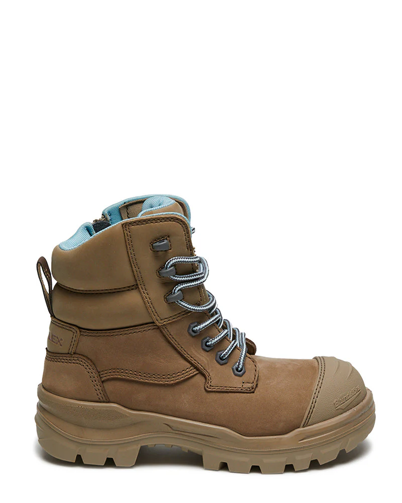 Womens RotoFlex 8863 High Zip Side Safety Boot - Stone - Image 4