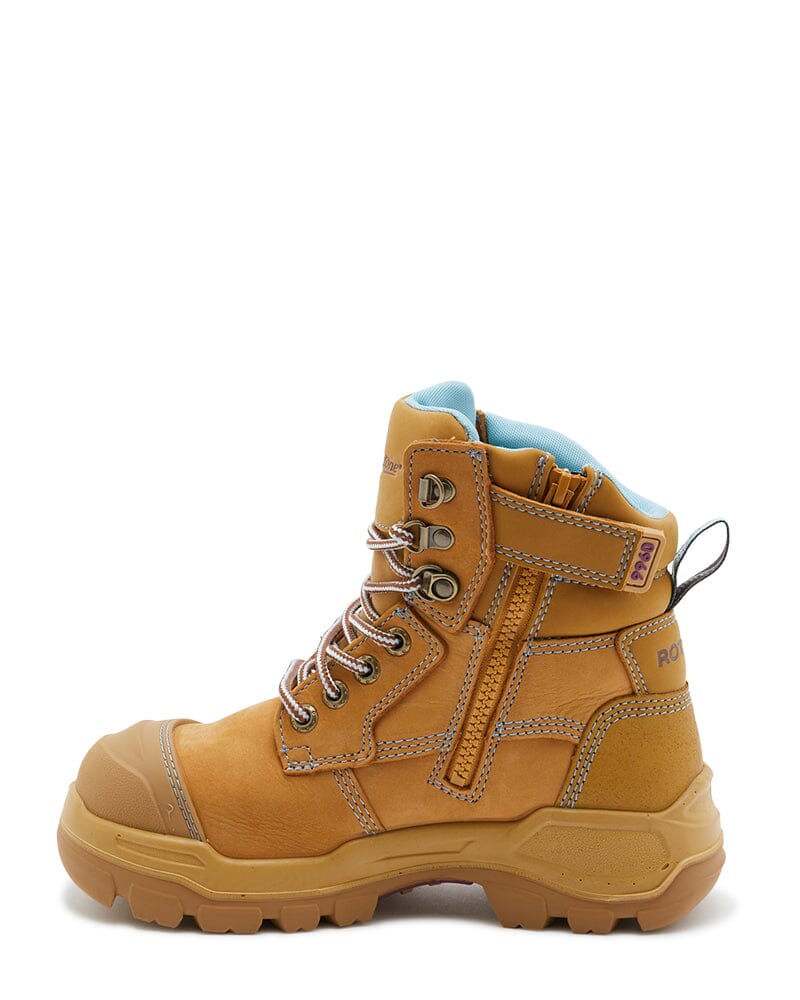 Womens RotoFlex 9960 Zip Side Safety Boot - Wheat - Image 2
