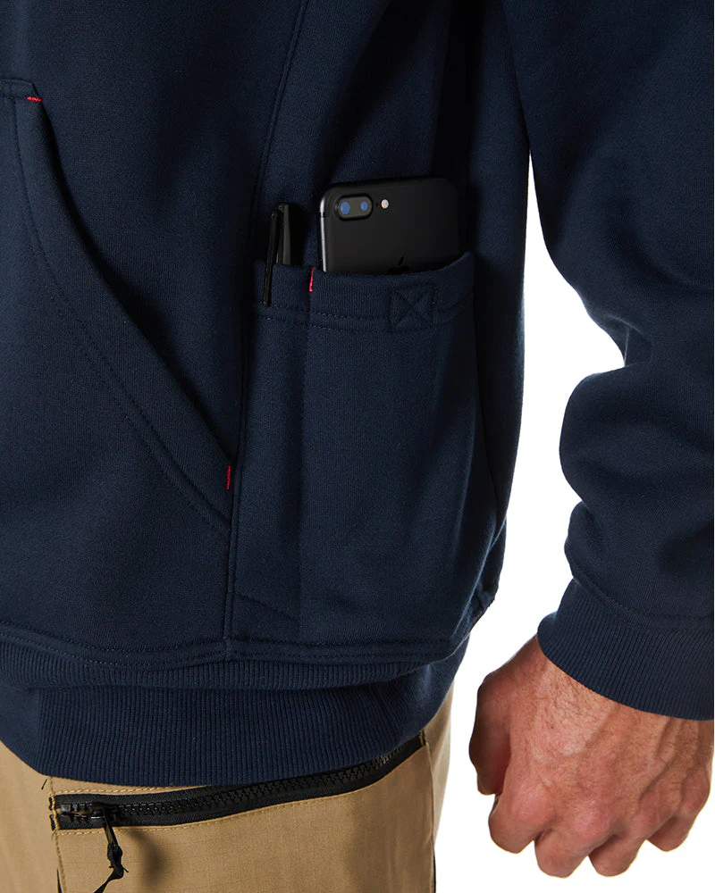 Brushed Fleece Hoodie - Navy - Image 5