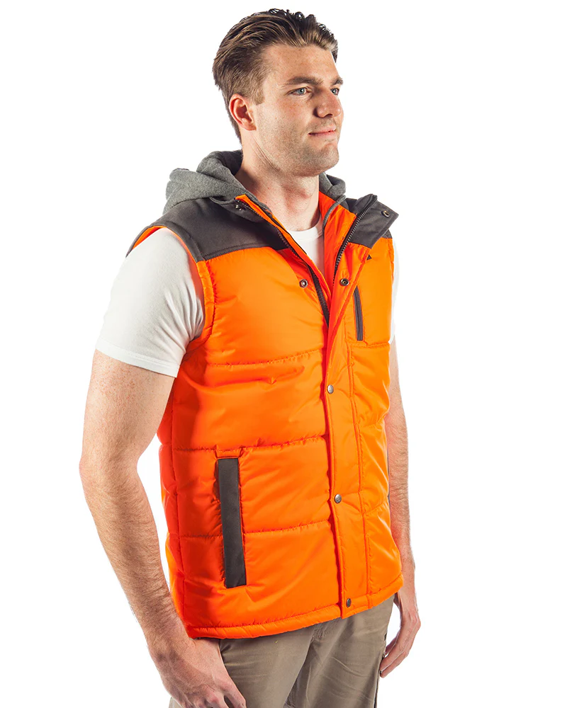 Hi Vis Hooded Work Vest - Orange - Image 4