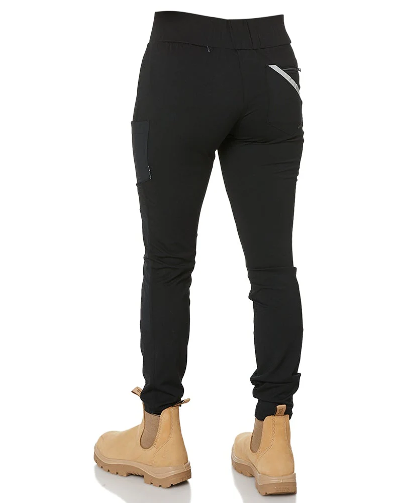 Womens Work Stretch Leggings - Black - Image 4