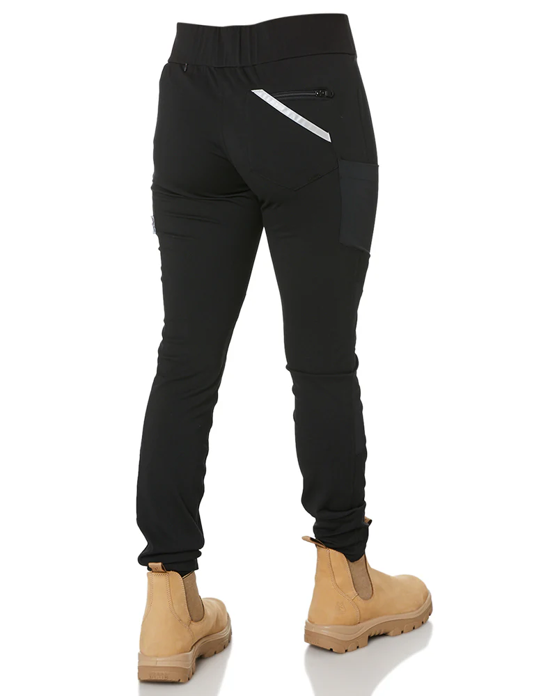 Womens Work Stretch Leggings - Black - Image 5