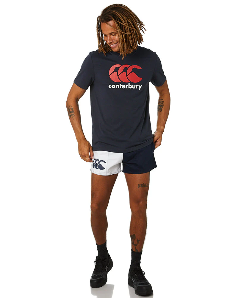 Cotton Harlequin Short - Navy/White - Image 2