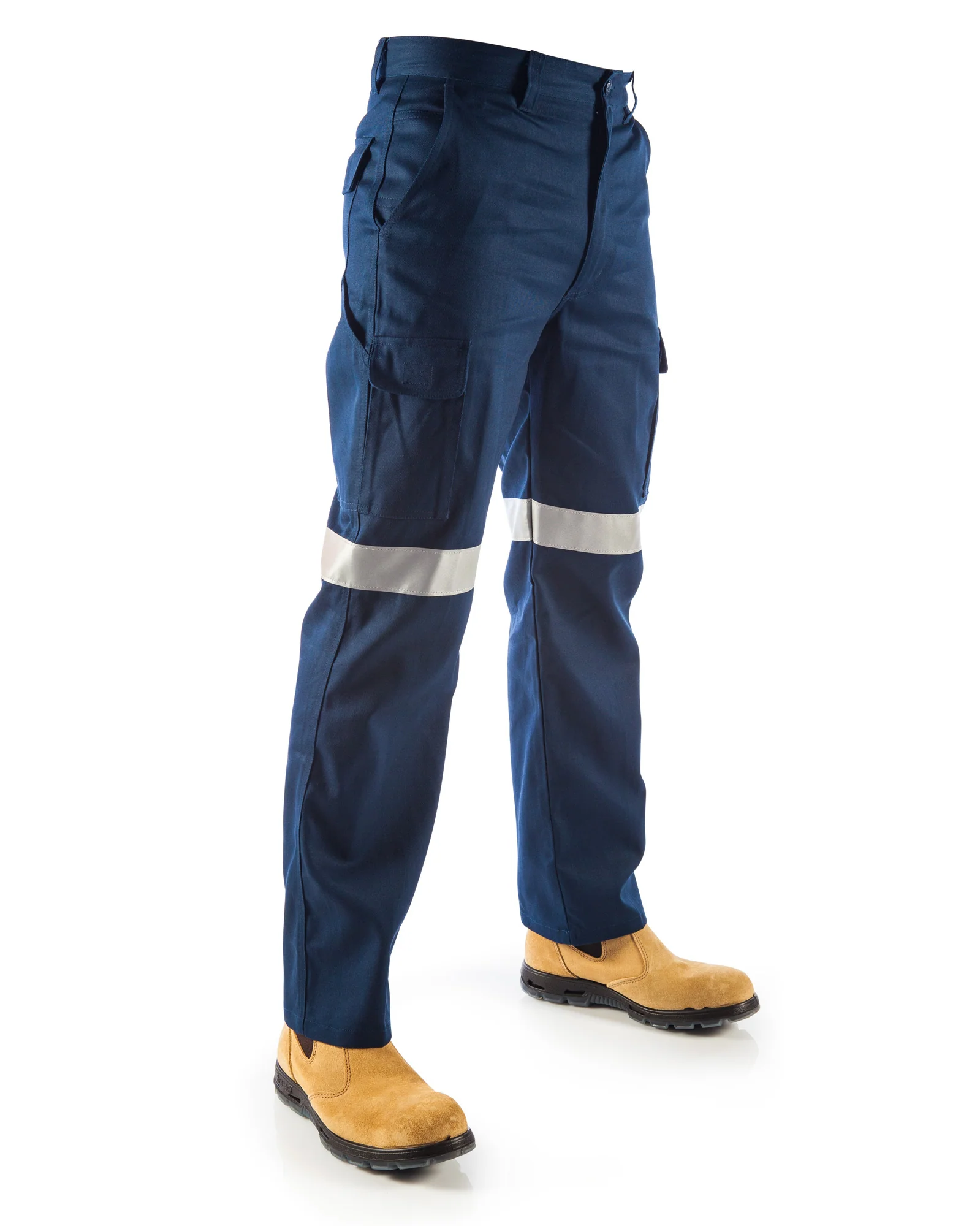 Cotton Drill Cargo Pants With 3M R/Tape - Navy - Image 3