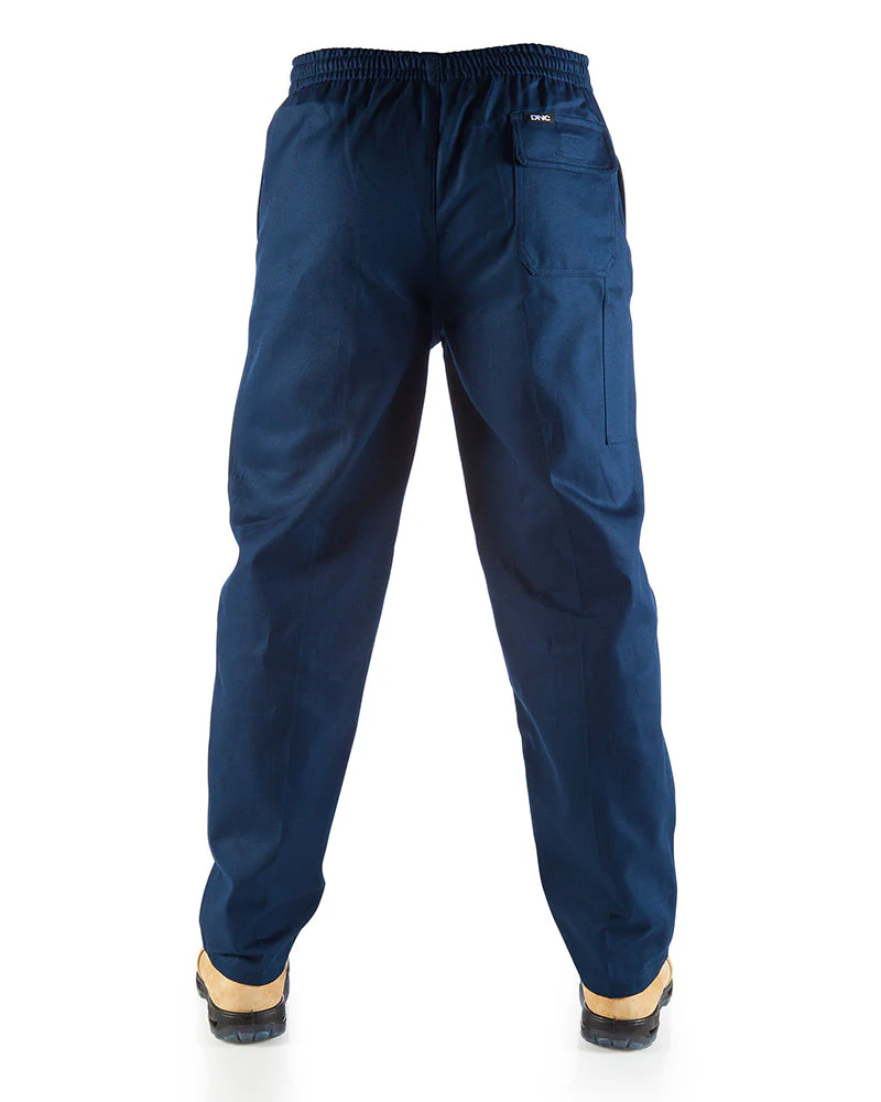 Drill Elastic Waist Pants - Navy - Image 3