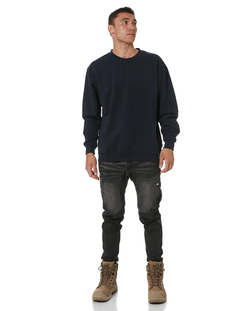Fleece Crew Neck Sloppy Joe - Navy - Image 2
