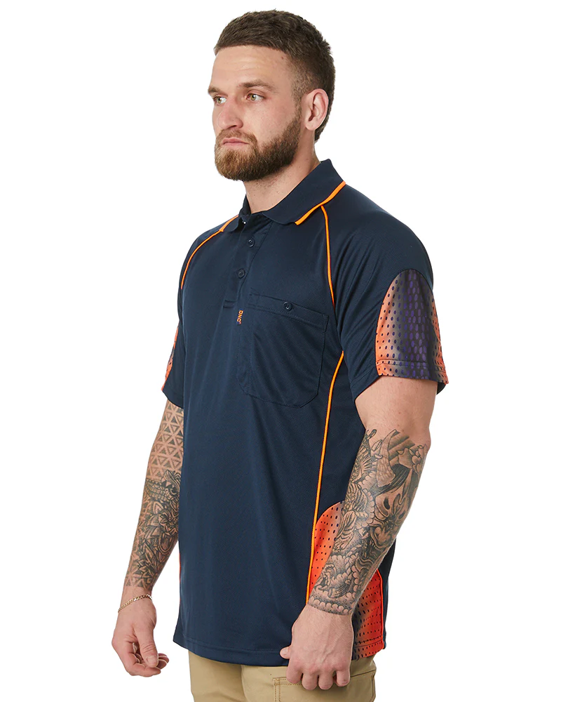 Galaxy Sublimated Polo - Navy/Orange - Image 3