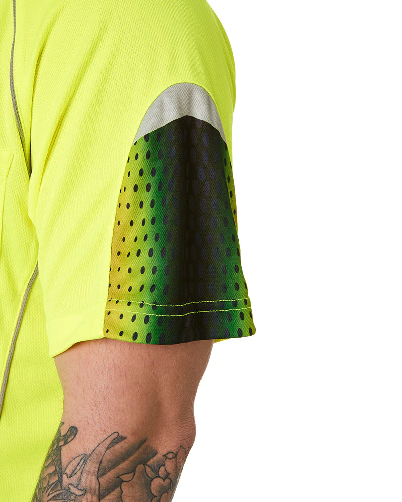 Hi-Vis Galaxy Sublimated Polo - Yellow/Navy - Image 5