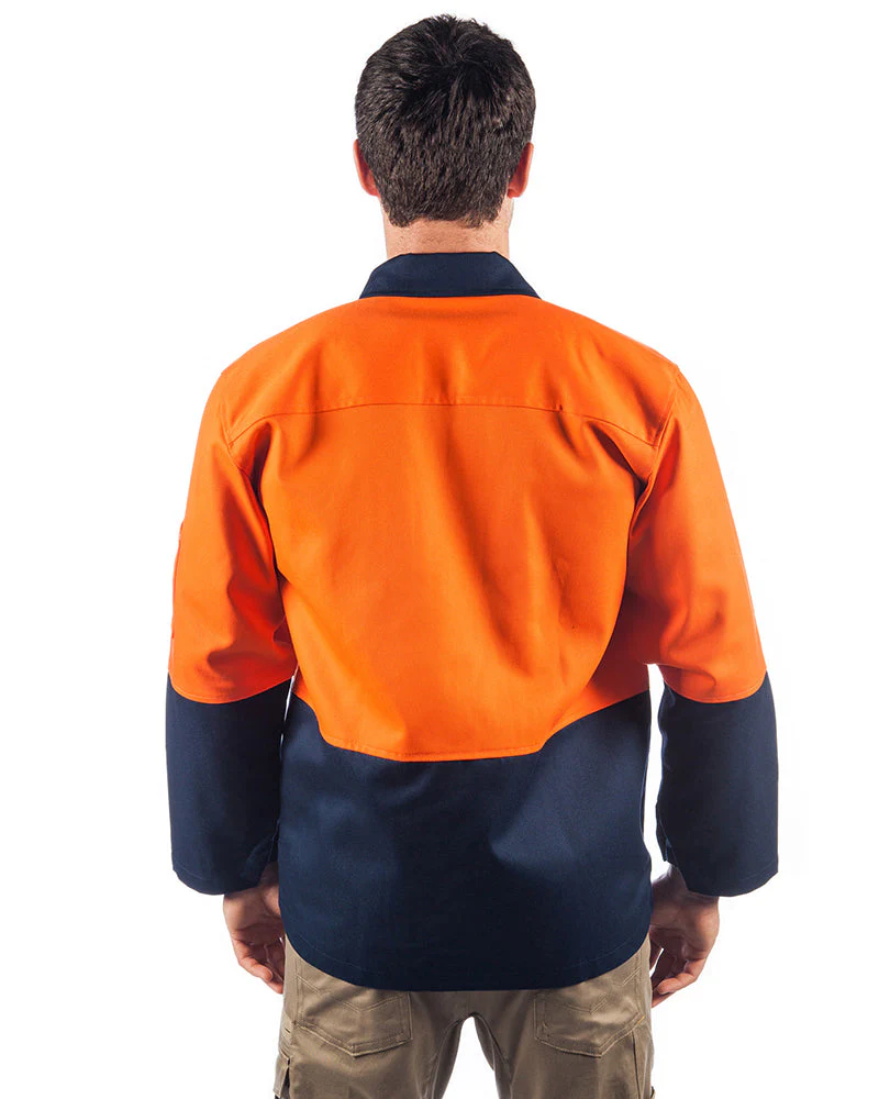 Patron Saint Flame Retardant Two Tone Drill Welders Jacket - Orange/Navy - Image 3