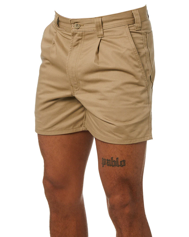 Drill Short With Belt Loop - Khaki - Image 3