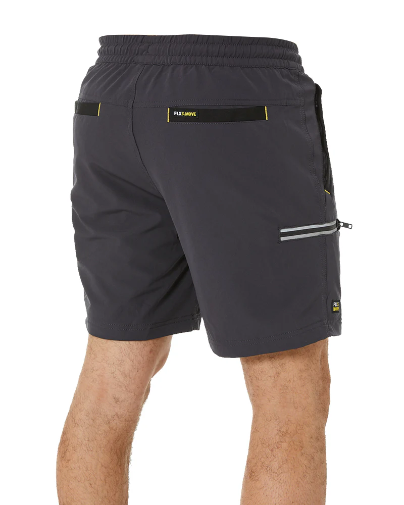 Flex and Move Tradie 4 Way Stretch Elastic Waist Cargo Short - Charcoal - Image 5