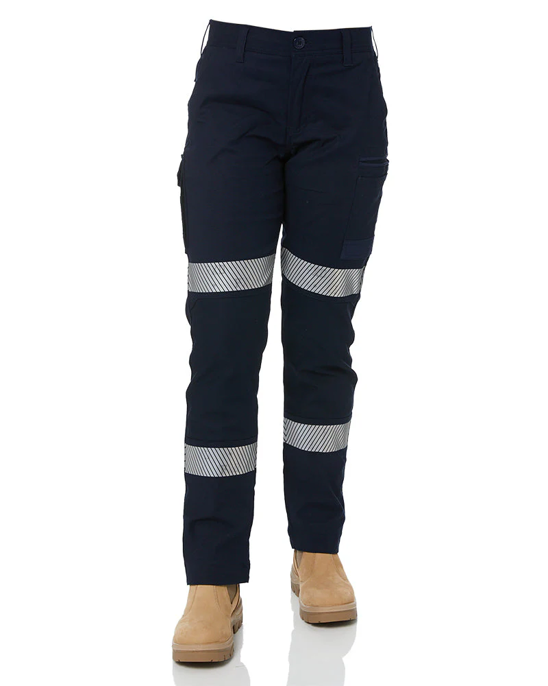 Tradies WP-3WT Womens Taped Stretch Pants Twin Value Pack - Navy - Image 2