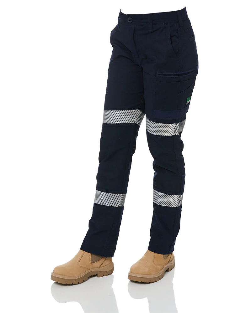 Tradies WP-3WT Womens Taped Stretch Pants Twin Value Pack - Navy - Image 3