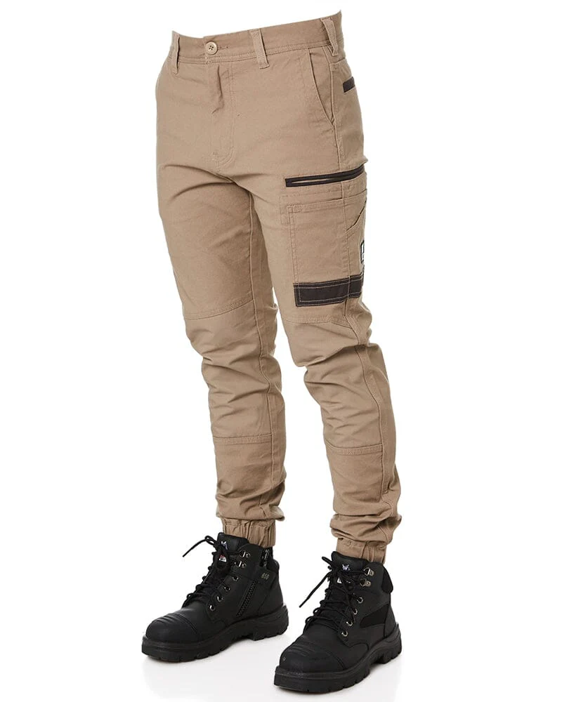 Tradies WP-4 Stretch Cuffed Work Pants Value Pack - Khaki - Image 3