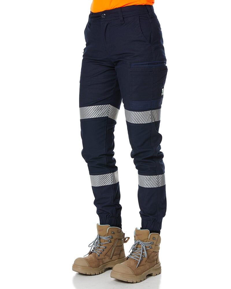 WP-4WT Womens Taped Stretch Cuffed Pants - Navy - Image 3
