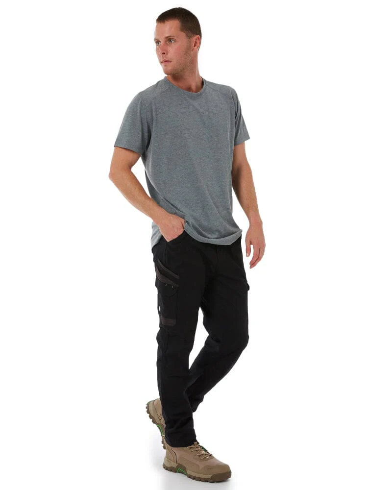 WP-12 Elastic Waist Stretch Ripstop Work Pant - Black - Image 2