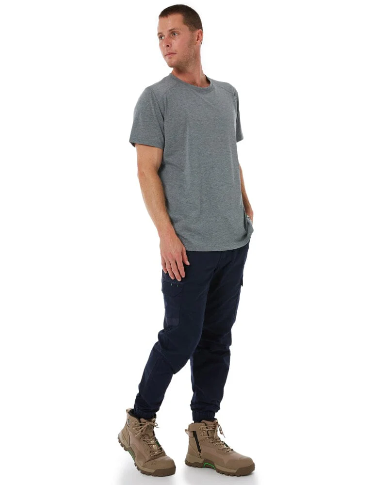 WP-12C Cuffed Elastic Waist Stretch Ripstop Work Pant - Navy - Image 2