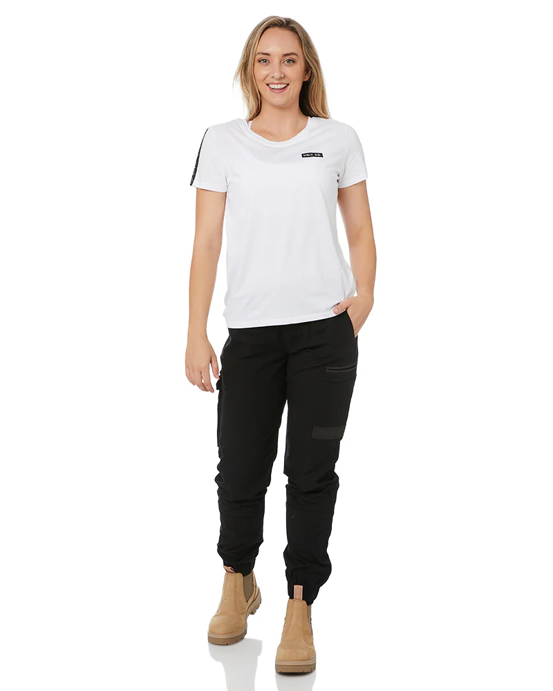 WP-4W Ladies Stretch Cuffed Work Pants - Black - Image 2