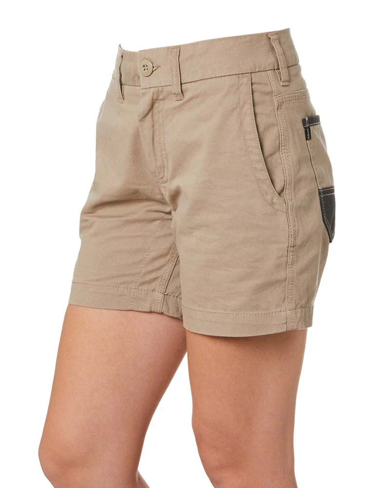 WS-2W Ladies Lightweight Work Shorts - Khaki - Image 3