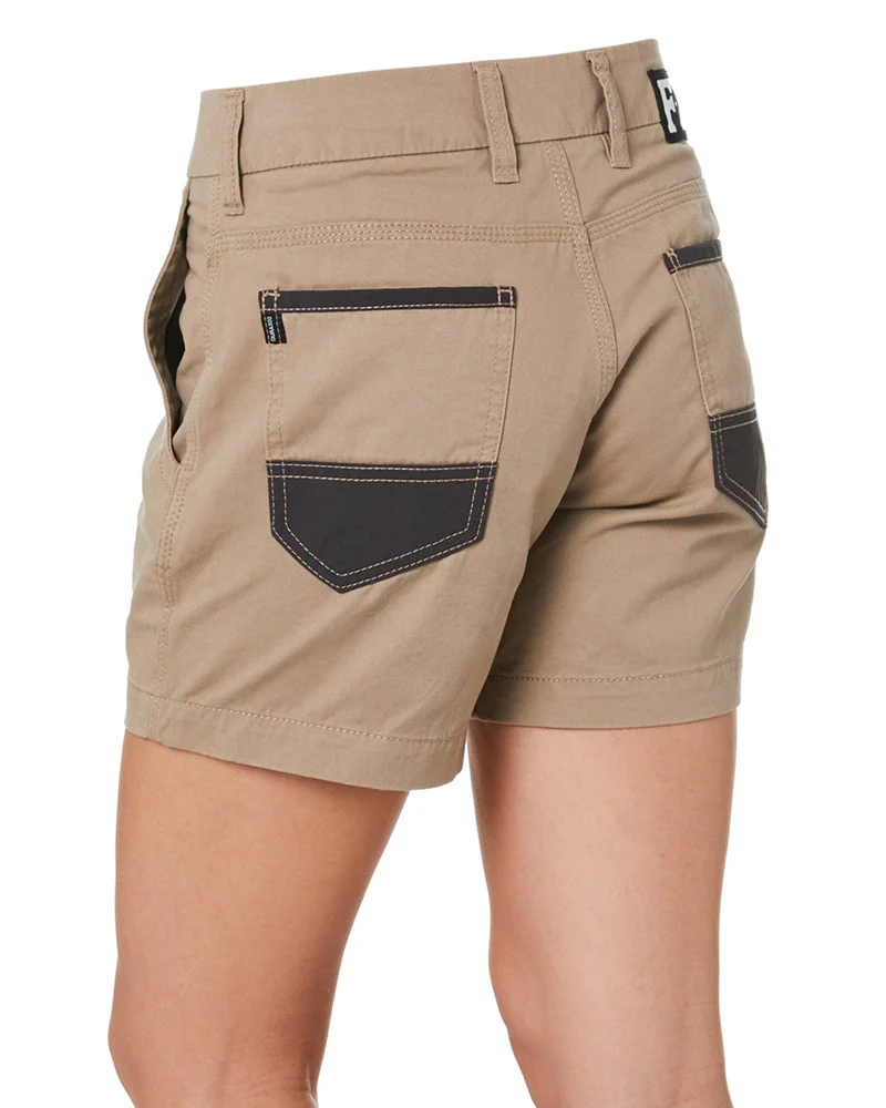 WS-2W Ladies Lightweight Work Shorts - Khaki - Image 4