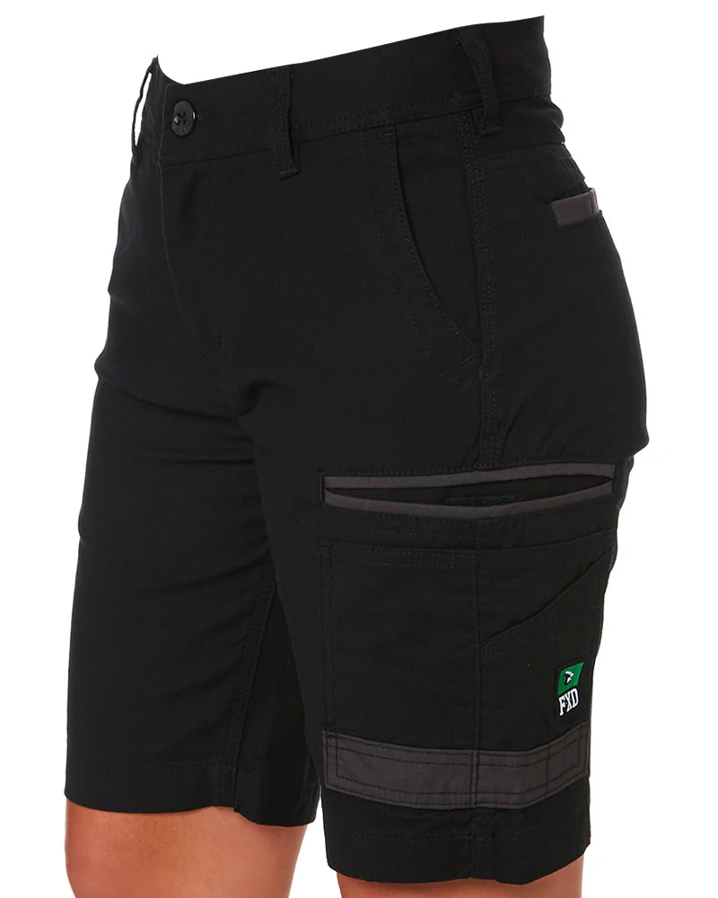 WS-3W Ladies Stretch Work Shorts - Black - Image 3
