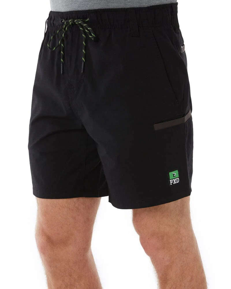 WS-7 Elastic Waist Stretch Utility Short - Black - Image 3