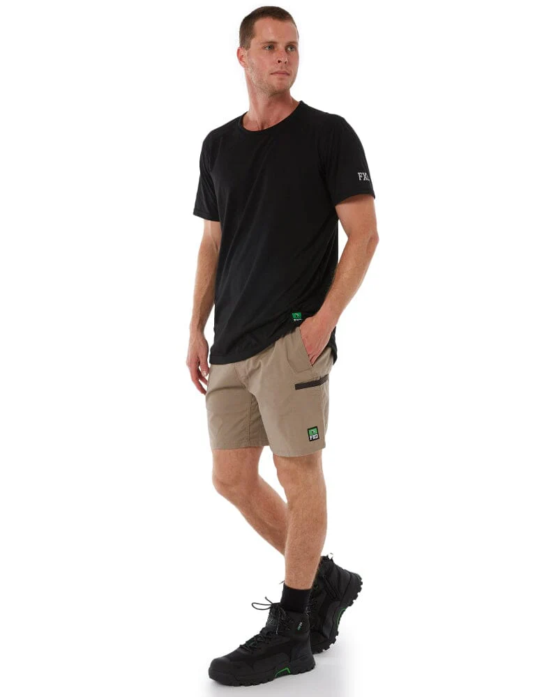 WS-7 Elastic Waist Stretch Utility Short - Khaki - Image 2