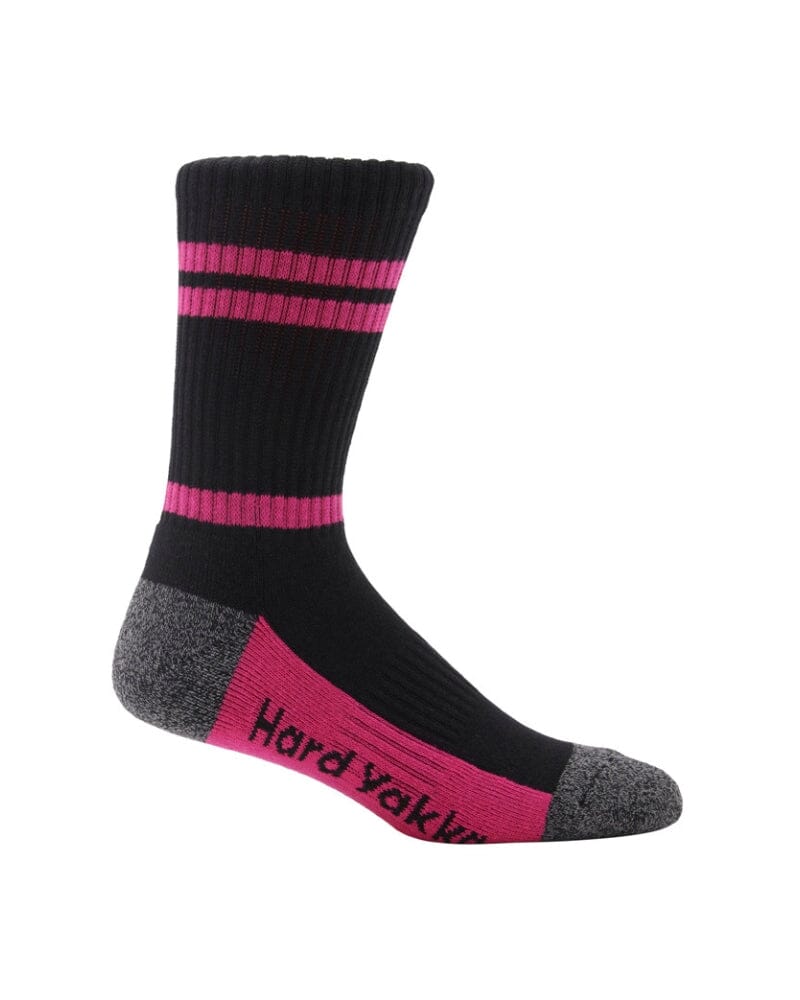 Womens 3pk Crew Socks - Pink/Black Marle - Image 2